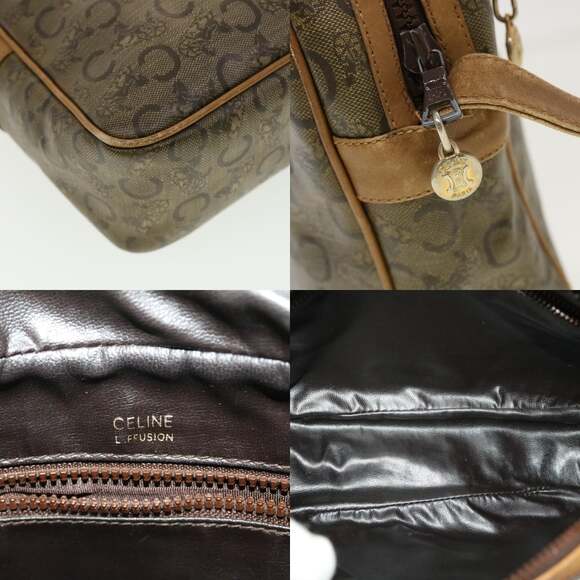 CELINE C Macadam Canvas Shoulder Bag Beige - Picture 11 of 13